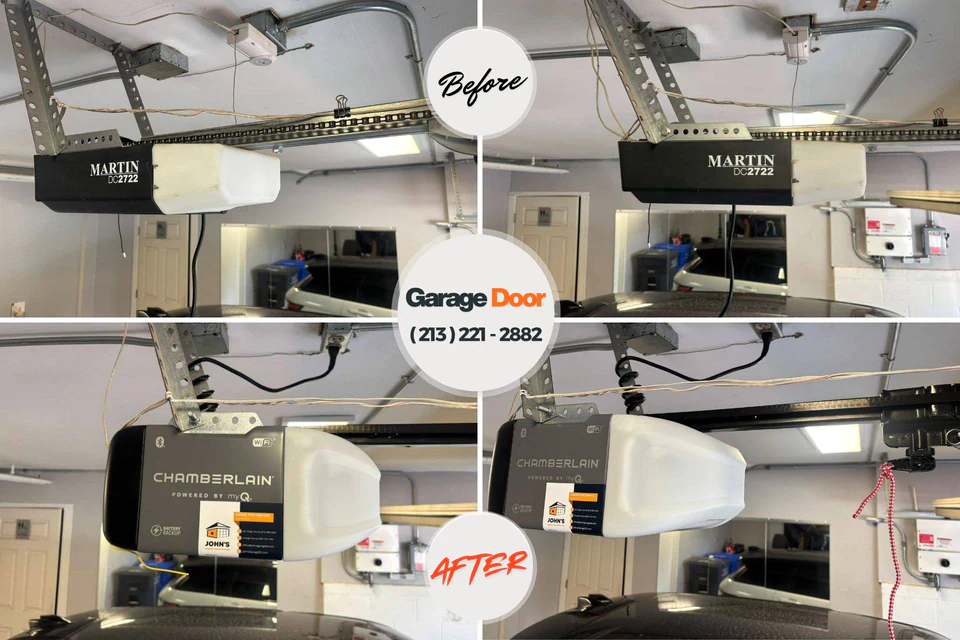 Before and after: garage door repair Brevard County